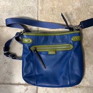 Blue and Green Coach crossbody